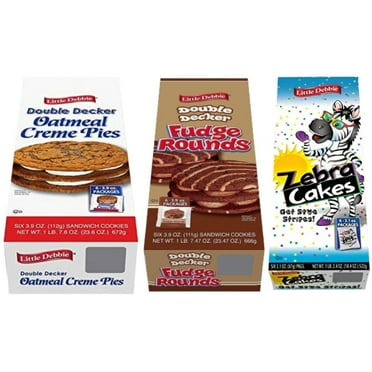 The Snack Store Variety Pack | Oatmeal Creme Pies, Fudge Rounds, and Zebra Cakes, 3 Boxes of 6 Count, 18 Total Desserts!