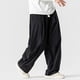 thumbnail image 4 of Ceisia Men Solid Color Multi Pocket Linen Workwear Pants Loose Wide Gift Leg Casual Trousers, 4 of 5