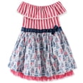 thumbnail image 1 of Little Lass Girls 4-6X Nautical Pom Dress (Red 6), 1 of 1