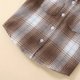 thumbnail image 4 of Gibobby Playera De Algodón Otoño Invierno niños pequeños niñas camisa de manga larga estampado a cuadros camisa Tops prendas de vestir para niños ropa(Marrón, 18-24 Meses), 4 of 5
