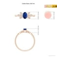 thumbnail image 3 of Angara Natural 0.6 Ct. Blue Sapphire with Diamond Side Stones Ring in 14K Rose Gold for Women (Ring Size: 11.5), 3 of 8