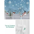 thumbnail image 3 of Blue Christmas Tie Up Curtains for Windows 63 Inch Length Balloon Curtains Kitchen Adjustable Balloon Window Shade Snowman Xmas Tree Snowflake Winter Tie Up Valance Bathroom Curtain Window 42"x63", 3 of 6