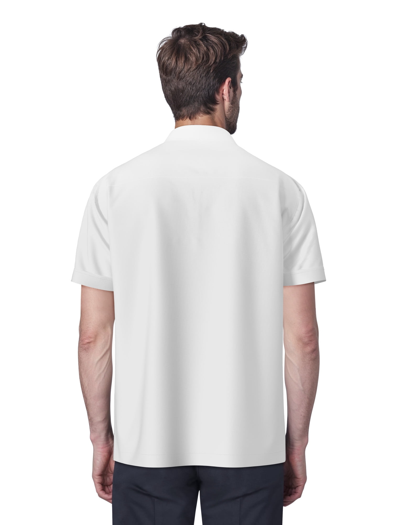 Havanera Men's and Big Men's Embroidered Panels Short Sleeve Button-Down Shirt, Sizes S-5XL
