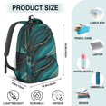 thumbnail image 5 of Blue and Gold Marble Pattern Backpack for School, Cute School Bag with Adjustable Shoulder Straps and Padded Back, 16.9"x12.6"x5.9", 5 of 5