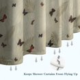thumbnail image 6 of Beige Leaf Butterfly Pattern Shower Curtain 84"x72" ,Bathroom Decorative Shower Curtains Set with 12 Hooks,Modern Waterproof Washable Shower Curtain, 6 of 6