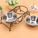 thumbnail image 5 of Tazones De Perros De Acero Inoxidable Elevado Con Soporte, Dos Tazones Platos De Alimentación Soporte Anti -vómitos Para Gatos Interiores, 5 of 7