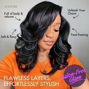 LUVME Effortlessly Chic Layered Haircut Wavy Glueless HD Minimalist Lace Short Wig