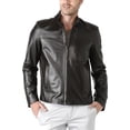thumbnail image 2 of Men's Genuine Lambskin Leather Jacket Biker Soft Stylish Motorcycle Jacket MJF006, 2 of 4