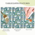 thumbnail image 6 of Spring Floral Easter Rabbit Green Round Tablecloth 60 Inch, Decorative Holiday Home Party Table Cloth for Kitchen Dining Picnic Table Cover, 6 of 6