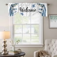 thumbnail image 6 of Ocean Blue Fish Tie Up Valances Curtain, Adjustable Kitchen Welcome Nautical Sea Watercolor Fish Starfish Valances for Windows Decor, Rod Pocket Short Curtains Set for Bedroom/Bathroom, 60"x18", 6 of 9