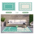 thumbnail image 2 of DEORAB Outdoor Rugs Waterproof Plastic Straw Mat 5'x8' Reversible for RV Patio Deck Beach Lake Green & Beige White, 2 of 6