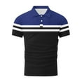 thumbnail image 4 of DAFPZW Golf Shirts for Men Short Sleeve Button V-Neck Tops Striped Moisture Wicking Vacation Outfits Slim Fit Blouses, 4 of 5