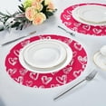 thumbnail image 6 of SKYSONIC Valentine's Day Love Heart Round Placemats for Dining Table Non-Slip Heat-Resistant Polyester Table Mats Set of 1 Washable Table Mats for Kitchen Dining Table Decoration, 6 of 7