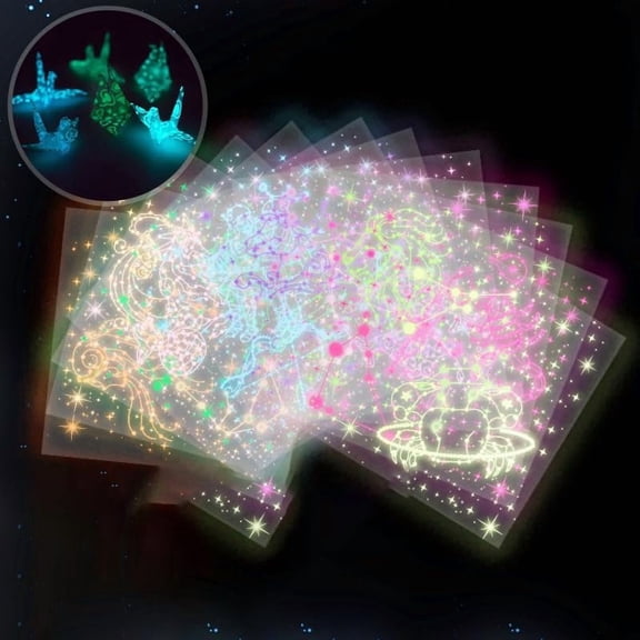 1 Bag 24 Sheets Luminous Square Origami Paper Constellation Pattern 90x90mm for Scrapbooking Craft Decoration Handmade Art Supplies Colorful