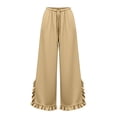 thumbnail image 7 of VBVC Women's Wide Leg Ruffle Hem Sweatpants , Drawstring Stretchy Trousers For Women , Ladies' Casual Lounge Pants with Pockets, S-2XL, 7 of 7