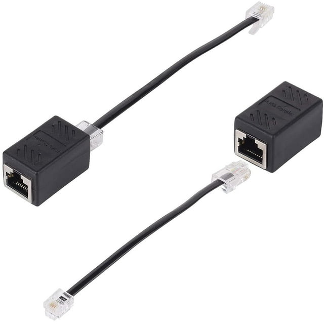 Adaptateur RJ45 Femelle vers RJ11 Mâle pour Rallonge de Câble Ethernet, Convertisseur, Adaptateur de Câble, Coupleur en Ligne, Répartiteur Ethernet RJ45, Câble Répartiteur de Réseau RJ45