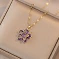 thumbnail image 5 of Women's flower necklace, gold exquisite necklace, rotatable crystal flower pendant necklace, adjustable rotatable necklace, lucky five petal flower necklace, fun summer jewelry, 5 of 5