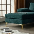 thumbnail image 6 of Triple Tree Chenille U Shaped Double Chaise Modular Sofa, Green, 6 of 9