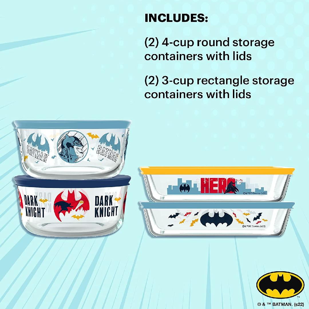  Pyrex 8-Pc Glass Food Storage Container Set, 4-Cup & 3-Cup  Decorated Round and Rectangle Meal Prep Containers, Non-Toxic, BPA-Free  Lids, Disney's Star Wars: Home & Kitchen