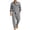 Gray, variant on Delconic Mens Linen Blend Two Piece Outfit Loose Fit Long Sleeve Button Front Shirt and Straight Leg Pants Casual Set Black L