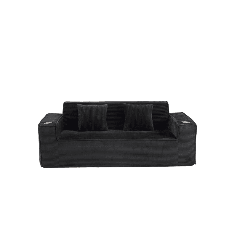 75'' Modern Boneless Loveseat Sofa Couch with 2 Cup Holders & 2 Pillows for Living Room, Corduroy Love Seat Couches with Deep Seat