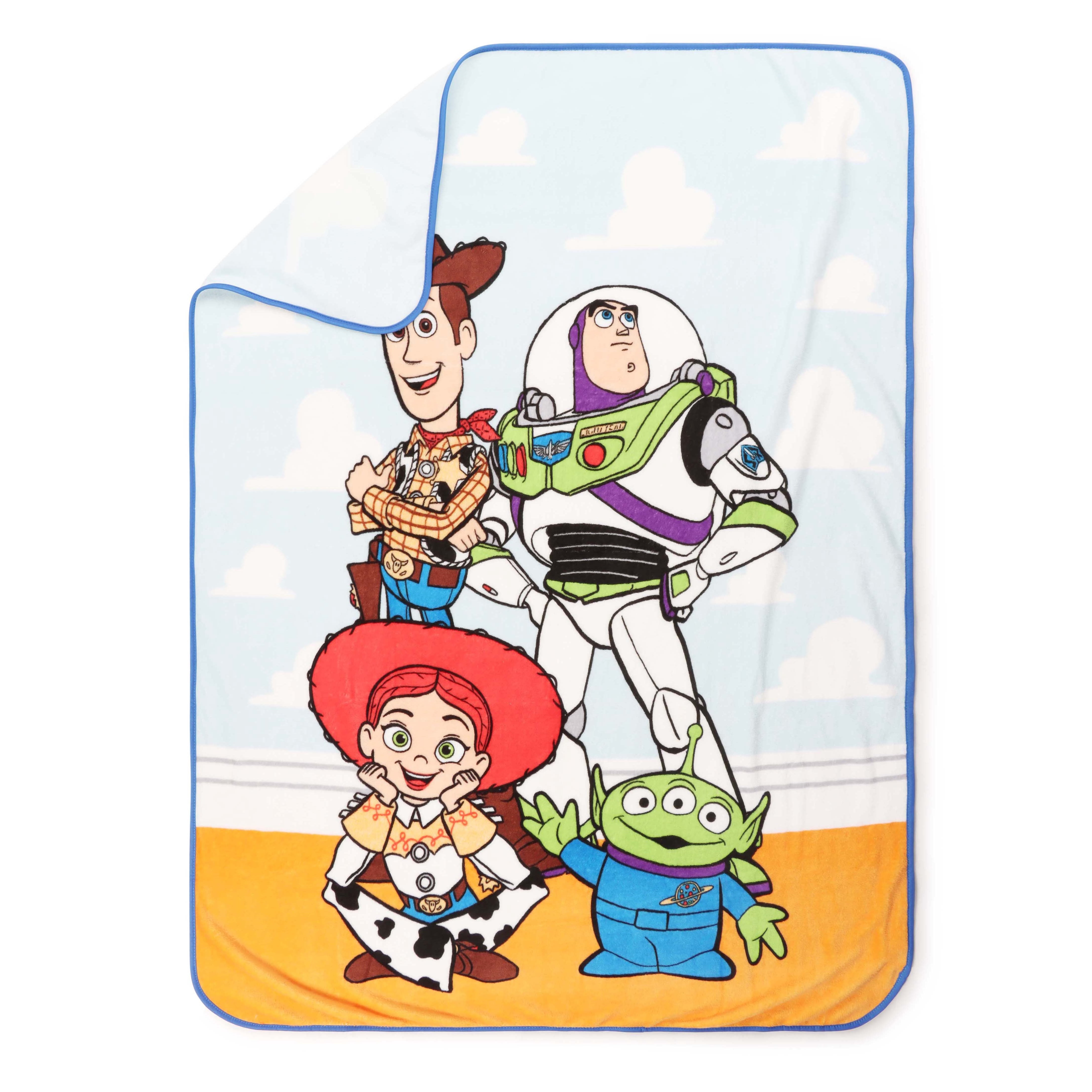 Toy Story Clouds Kids Throw Blanket, Soft Coral Fleece, Blue, Disney, 46" x 60"