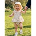 thumbnail image 4 of Cenuakty Baby Girl Summer Outfits Sleeveless Bow/Floral Print Skirt Romper with Hat Set Newborn Clothes, 4 of 9