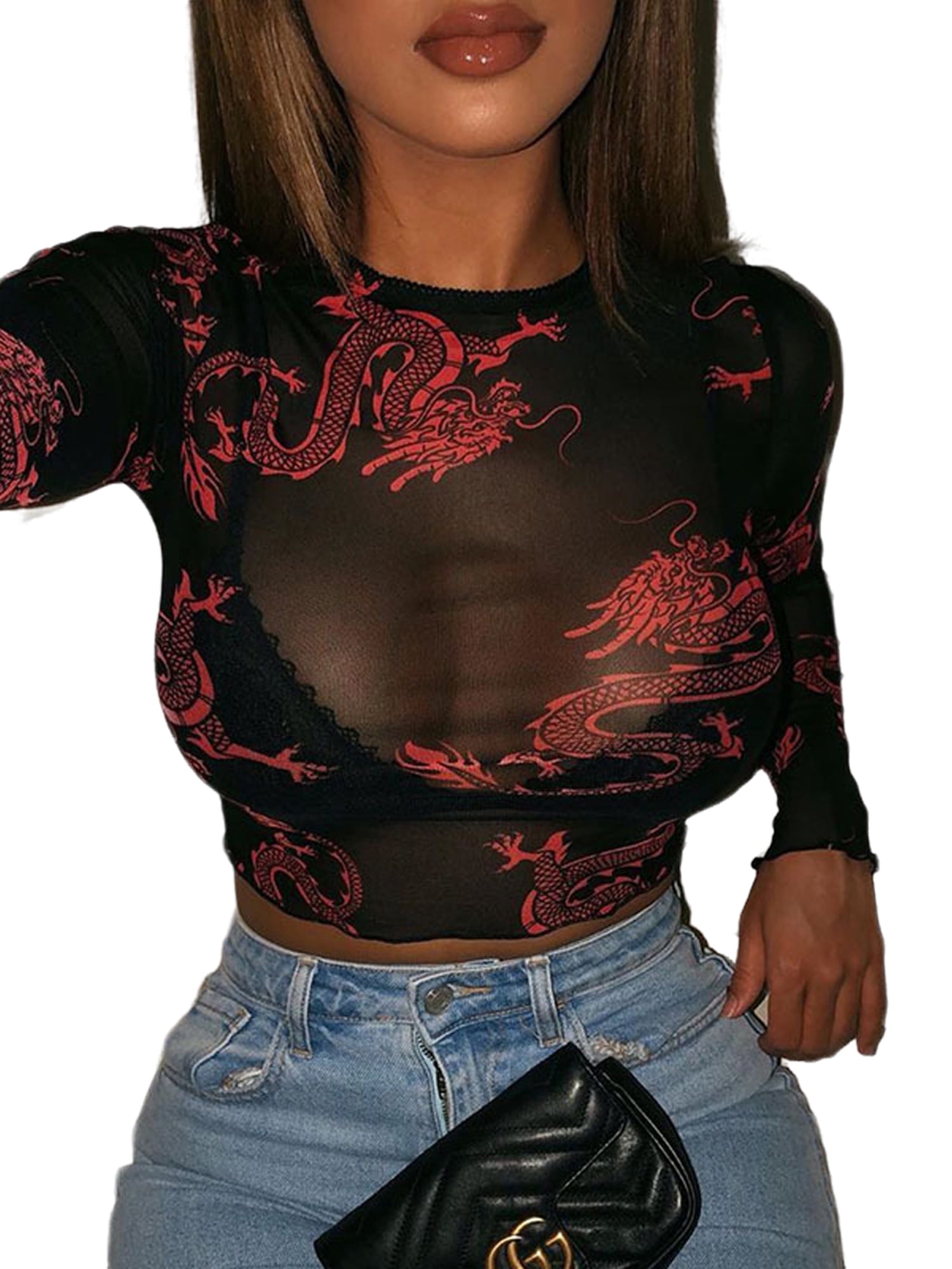 Dragon Print Long Sleeve T-Shirt 