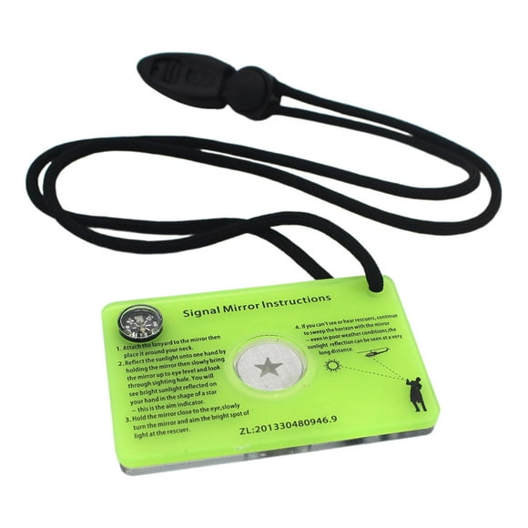 Espejo de señal de supervivencia Colamx Espejo reflectante portátil resistente compacto multifuncional 5 cm x 7,5 cm