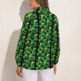 thumbnail image 2 of Margarita Green Long Sleeve Blouse Woman Streetwear Casual Shirts Summer Oversize Woman Streetwear Clothing Birthday Present, 2 of 7