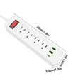 thumbnail image 3 of Kumdkd White 4-Outlet Power Strip with 7.8in Extension Cord & 3 USB Ports - Surge Protector for Office/Dorm, 3 of 6