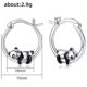 thumbnail image 3 of Pendientes de aro hipoalergénicos shaofei panda plata de ley 925, 3 of 4