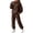 Coffee#30829BB, variant on Garbnen Fleece 2 Piece Sweatsuits for Women Hoodie Baggy Jogger Sweatpants Set Warm Plush Tracksuit Women Light Green XL