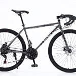 Toro Bikes USA Mens Road/Highway Bike, 29-Inch Wheels, Aluminum Frame, Twist Shifters, 24-Speed, Front and Rear Disc Brakes (Grey)
