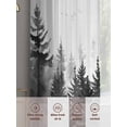 thumbnail image 6 of Sheer Curtains 72 Inches Long 2 Panels, Farmhouse Vintage Dark Gray Forest Bird Rod Pocket Curtain Voile Draperies, Watercolor Art Light Filtering Window Treatment for Living Room Kitchen Bedroom, 6 of 8