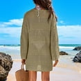 thumbnail image 4 of Delconic Women's Cover Up Edge Hollow Beach Cover Up Loose Dress Khaki 2XL, 4 of 6