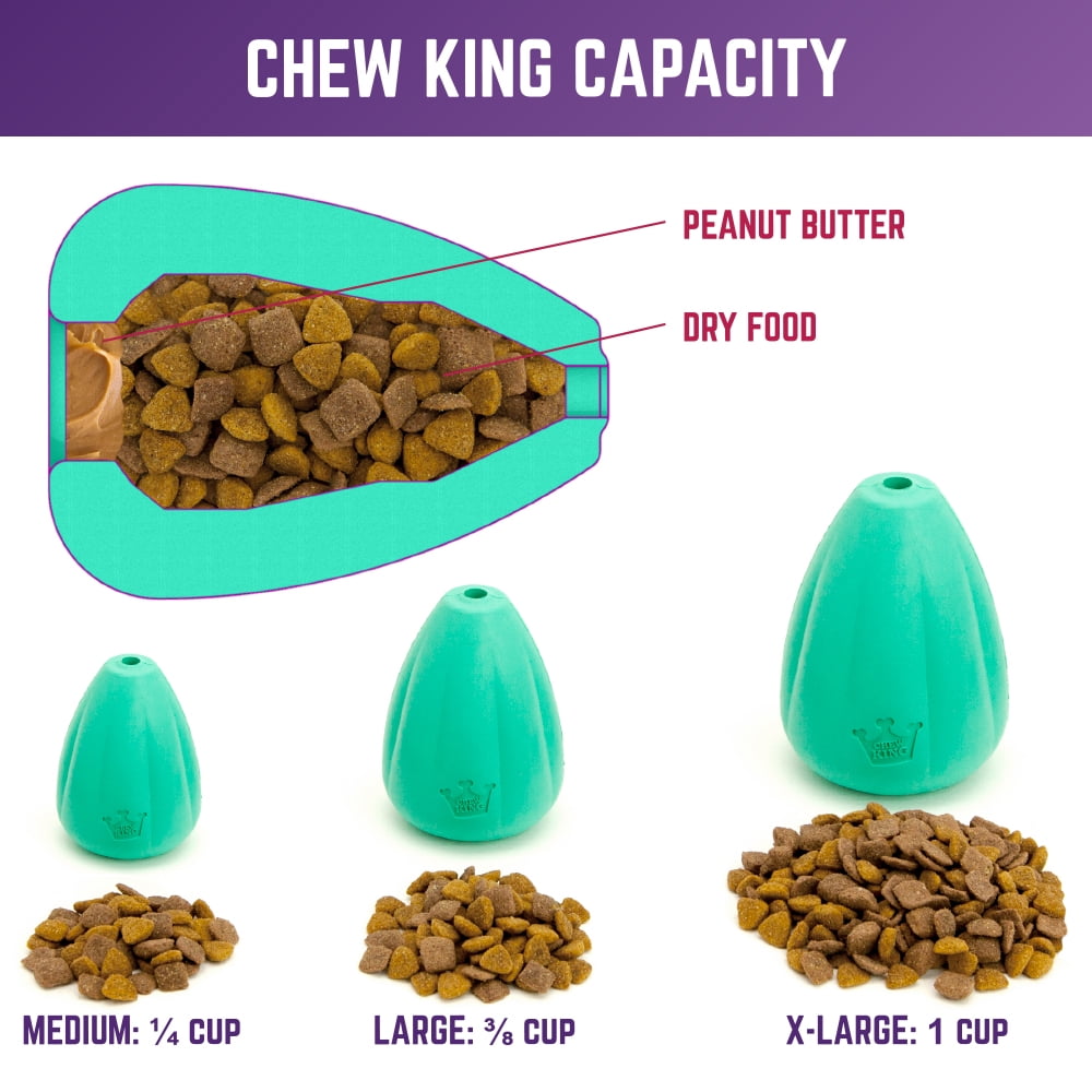 Chew King By Mammoth Premium Treat Dog Toy, Medium, Extremely Durable Natural Rubber Toy, Pack of 2