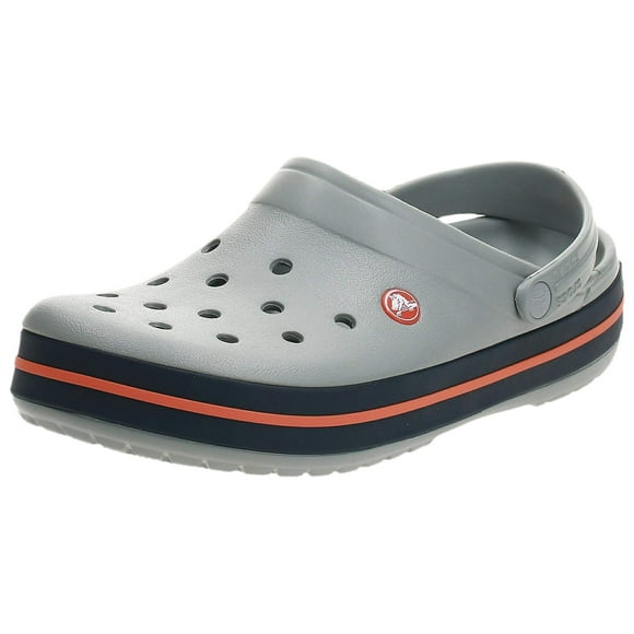 Crocs Unisex Crocband Clogs - Light Grey/Navy - M5W7