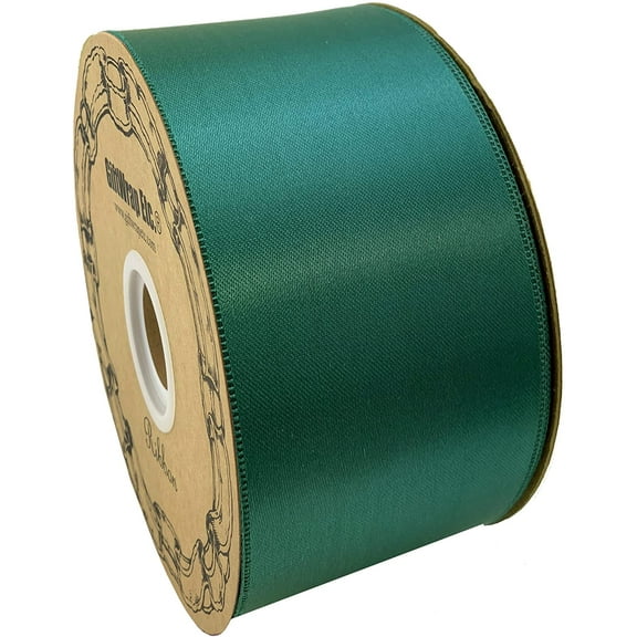 Hunter Green Satin Fabric Ribbon - 2" x 50 Yards, Spring, St. Patrick's Day, Wreath, Garland, Gifts, Bows, Holiday Decorations, Fall Decor, Christmas, Winter