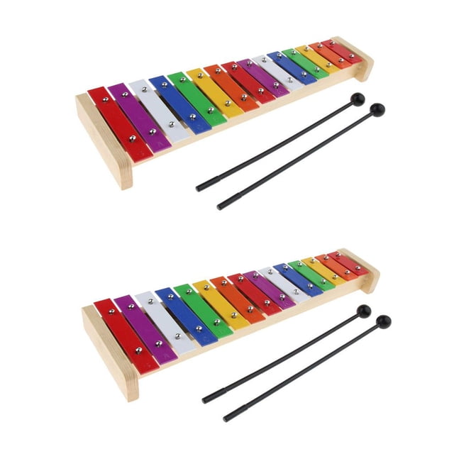 2x15 Notas Xilófono Piezas De De Mazos Para Juguetes Musicales Para CUTICAT Xilófono de madera de 15 tonos