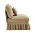 thumbnail image 2 of Chenille Armless Sofa with Removable Ruffle Skirt and Pillow Light Coffee Convertible Sectional for Small Spaces and Apartments, 2 of 8