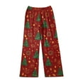 thumbnail image 4 of WTOBBY Women's Holiday-Themed Print Pajama Pants, Plush and Warm Fleece Bottoms with Christmas Snowflake and Tree Patterns, Comfortable Sleepwear for Women,Dark Green L, 4 of 5