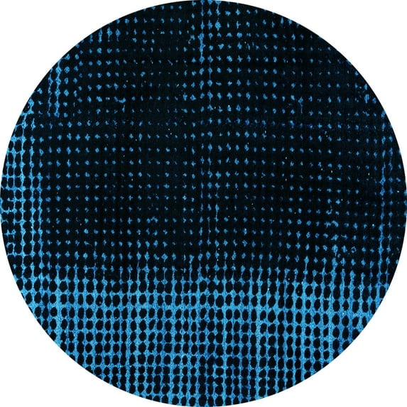 Ahgly Company Indoor Round Abstract Light Blue Modern Area Rugs, 5' Round