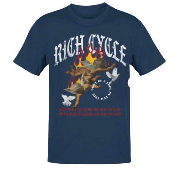 Rich Cycle Men Win Or Lose T-shirt (Navy)