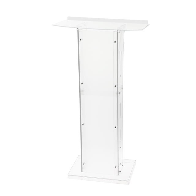 Support Podium Moderne en Acrylique Transparent – Lutrin de 47 Pieds' de Hauteur avec Grand Plateforme de Lecture, Tablette de Rangement Intégrée, Léger et Robuste pour l'Église, l'École, les Mariages, les Événements – Modèle Standard