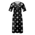 thumbnail image 3 of up to 60% off Gifts Usmixi Formal Dresses for Women Short Sleeve Round Neck Butterfly Print Summer Long Dresses Sexy Lace Trim Plus Size Swing Pocket Tunic Maxi Dress Gray m, 3 of 6