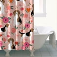 thumbnail image 4 of Pink Beagle and Flower Shower Curtain 72"x84" ,Bathroom Decorative Shower Curtains Set with 12 Hooks,Modern Waterproof Washable Shower Curtain, 4 of 6