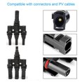 thumbnail image 1 of MC-4 T 3 Receptacle Connecteur Splitter Plug + Female Splitter PV Solar Panel 1000 V Solar Cable Connector Power Copper PPO Waterproof IP67 Black, 1 of 4