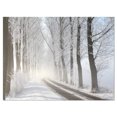 thumbnail image 2 of Winter Lane in Foggy Morning - Landscape Photo Canvas Art Print, 2 of 3