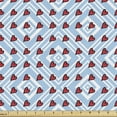 thumbnail image 1 of Geometric Upholstery Fabric by the Yard, Romantic Heart Shapes on Checkered Mosaic Like Squares Backdrop, Decorative Fabric for DIY and Home Accents, Pale Azure Blue Red White by Ambesonne, 1 of 5